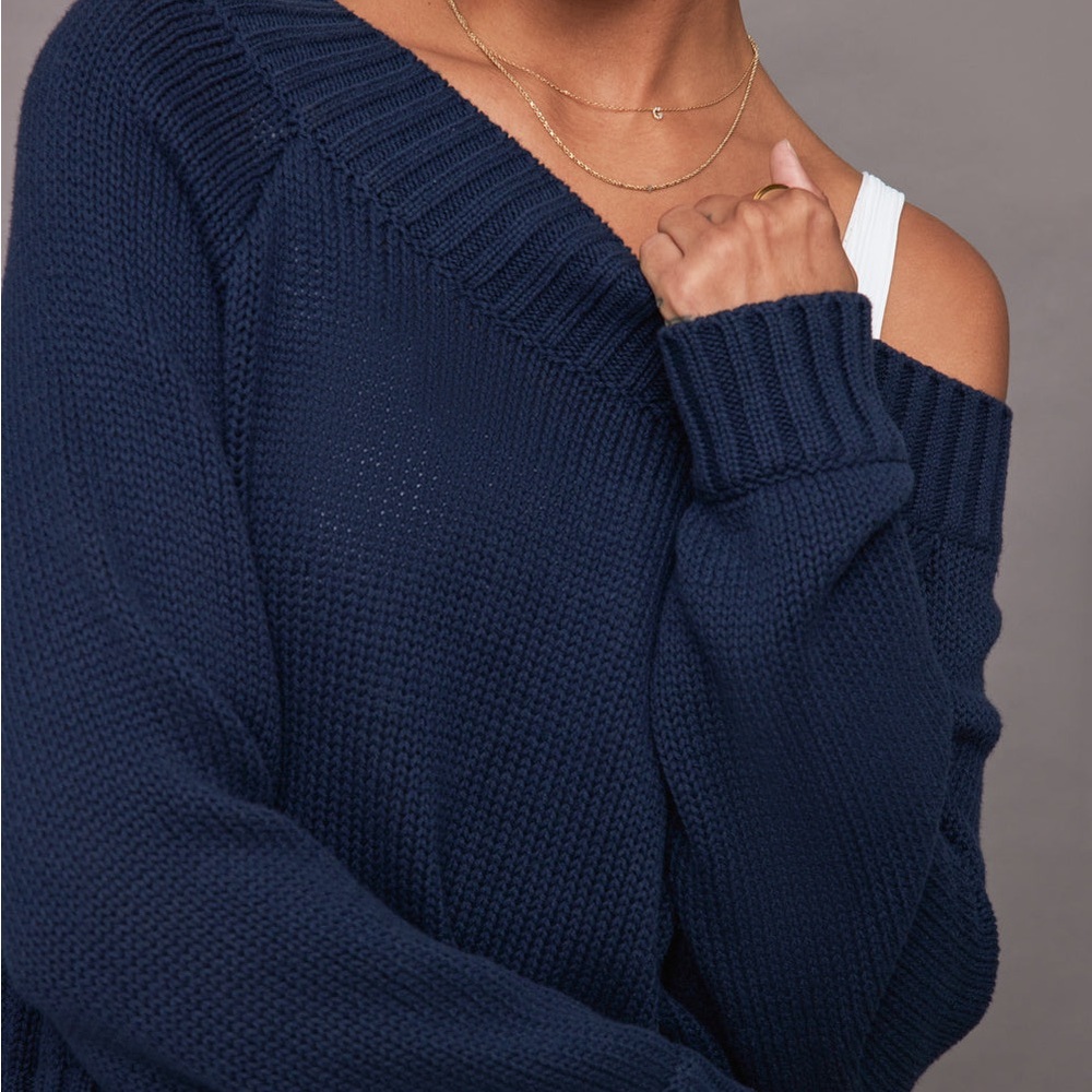 Carbon38 Slouchy Knit Sweater - Navy